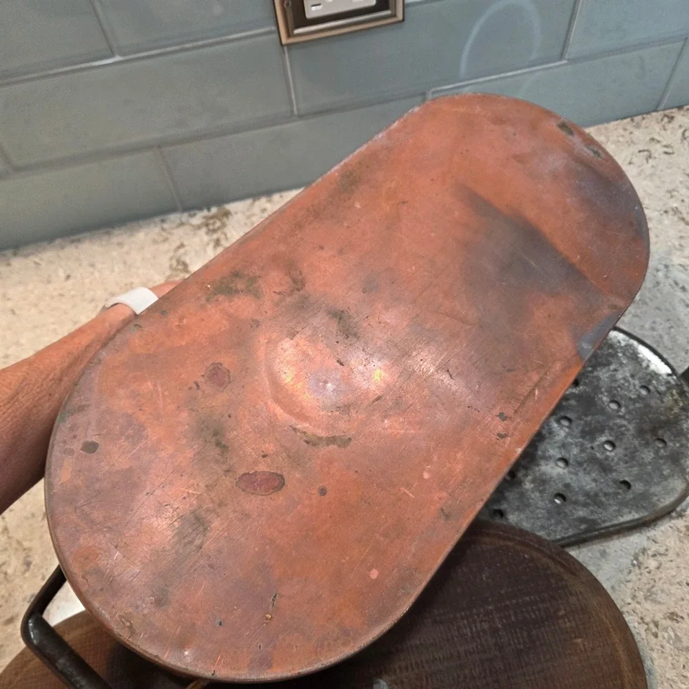 Antique Copper Oval Fish Poacher Fitted Lid Perforated Insert Farmhouse Patina
